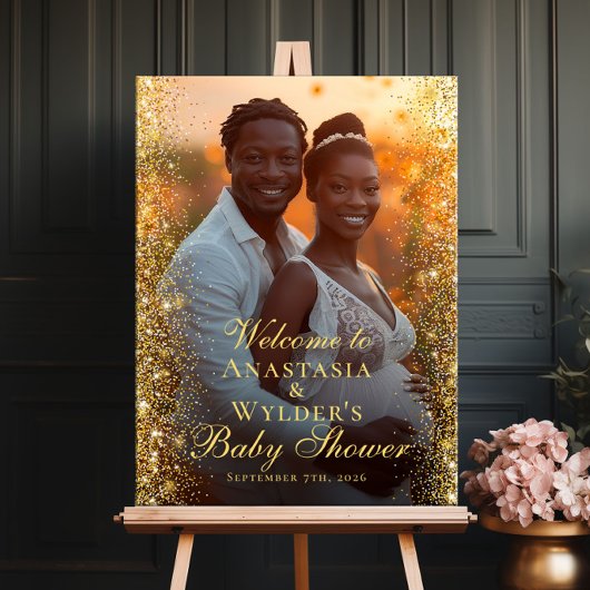 Modernes Foto mit Babydusche Poster