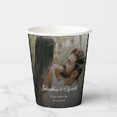 Modernes Foto mit Black Overlay-Hochzeit Pappbecher (Rückseite)