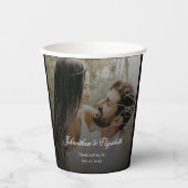 Modernes Foto mit Black Overlay-Hochzeit Pappbecher (Vorderseite)