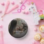 Modernes Foto mit Black Overlay-Hochzeit Pappteller (Party)