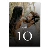 Modernes Foto mit Black Overlay-Hochzeit Tischnummer (Vorderseite)