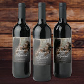 Modernes Foto mit Black Overlay-Hochzeit Weinetikett