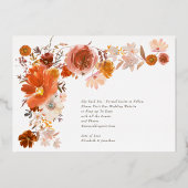 Modernes Foto mit Blumenrahmen Save the Date Gold Folieneinladung (Rückseite)