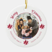 Modernes Foto mit Blumenwasser Weihnachten Keramik Ornament (Vorne)