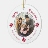 Modernes Foto mit Blumenwasser Weihnachten Keramik Ornament (Links)