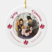 Modernes Foto mit Blumenwasser Weihnachten Keramik Ornament (Hinten)