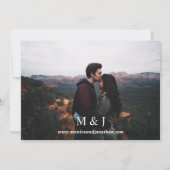 Modernes Foto mit Burgunder Hochzeit - Horizontal Einladung (Rückseite)