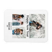 modernes Foto mit Chic-Schrift froh neues Jahr Magnet (Horizontal)