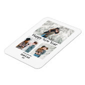 modernes Foto mit Chic-Schrift froh neues Jahr Magnet (Linke Seite)