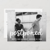 Modernes Foto mit dicken Skripten Hochzeitsaufschu Ankündigungspostkarte (Vorne/Hinten)