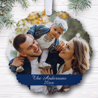 Modernes Foto mit Doppelseilstelle Ornament Karte