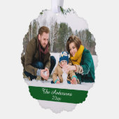 Modernes Foto mit Doppelseilstelle Ornament Karte (Links)