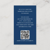 Modernes Foto mit dünner Grenze QR-Code dunkelblau Visitenkarte (Rückseite)