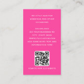 Modernes Foto mit dünner Grenze QR-Code heiß rosa Visitenkarte (Rückseite)