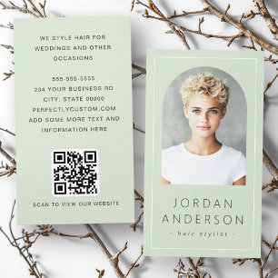 Modernes Foto mit dünner Grenze QR-Code leuchtet g Visitenkarte