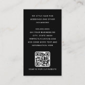 Modernes Foto mit dünner Grenze QR-Code schwarz Visitenkarte (Rückseite)