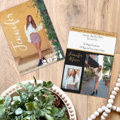 Modernes Foto mit einfachem Graduiertennamen Black Einladung