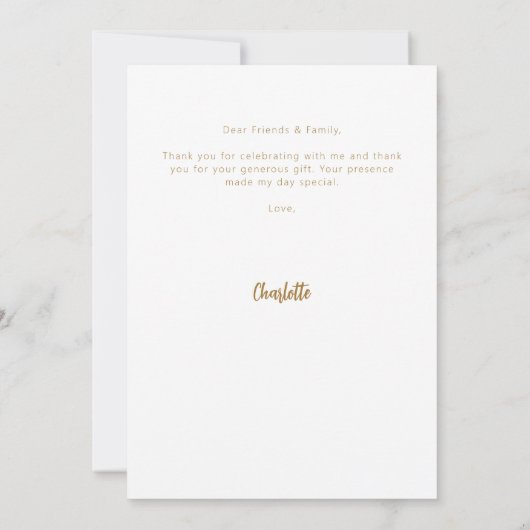 Modernes Foto mit einfacher Babydusche Dankeskarte (Rückseite)