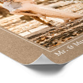 Modernes Foto mit einfacher Kraft-Art-Hochzeit Poster (Ecke)