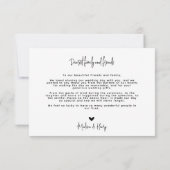 Modernes Foto mit einfacher Weißüberlagerung Dankeskarte (Rückseite)