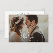 Modernes Foto mit einfacher Weißüberlagerung Dankeskarte (Vorne/Hinten)