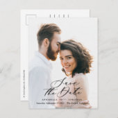 Modernes Foto mit elegantem Drehbuch Wasserfarbe b Ankündigungspostkarte (Vorne/Hinten)