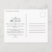 Modernes Foto mit elegantem Drehbuch Wasserfarbe b Ankündigungspostkarte (Rückseite)