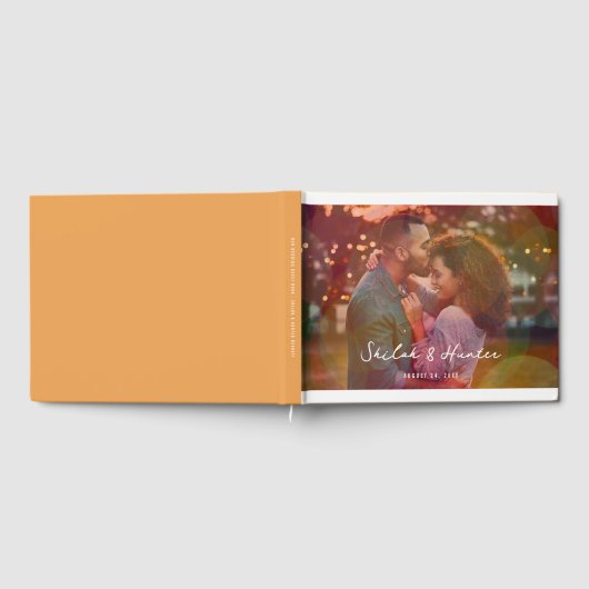 Modernes Foto mit farbenfrohen Bokeh Overlay Gästebuch (Voll)