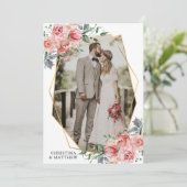 Modernes FOTO mit geometrischer Geometrie des Blum Dankeskarte (Stehend Vorderseite)