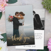 Modernes Foto mit Goldschrift Dankeskarte