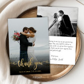 Modernes Foto mit Goldschrift Dankeskarte