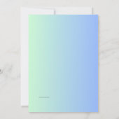 Modernes Foto mit grünblauem Gefälle Save the Date Einladung (Rückseite)