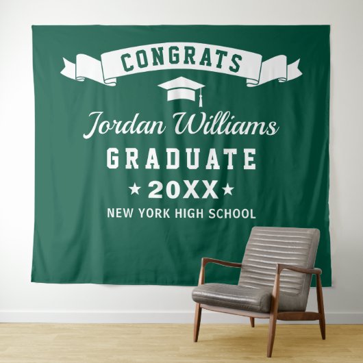 Modernes Foto mit grünem, weißem Abschluss Wandteppich (Beispiel (Horizontal))