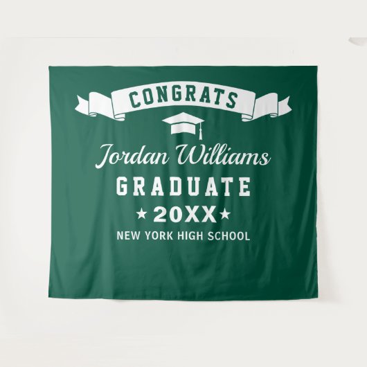 Modernes Foto mit grünem, weißem Abschluss Wandteppich (Vorderseite (Horizontal))