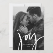 Modernes Foto mit handgeschriebener Freude Feiertagskarte (Vorderseite)