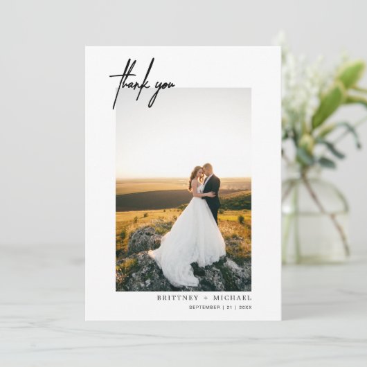 Modernes Foto mit Handschrift dank Karte (Stehend Vorderseite)