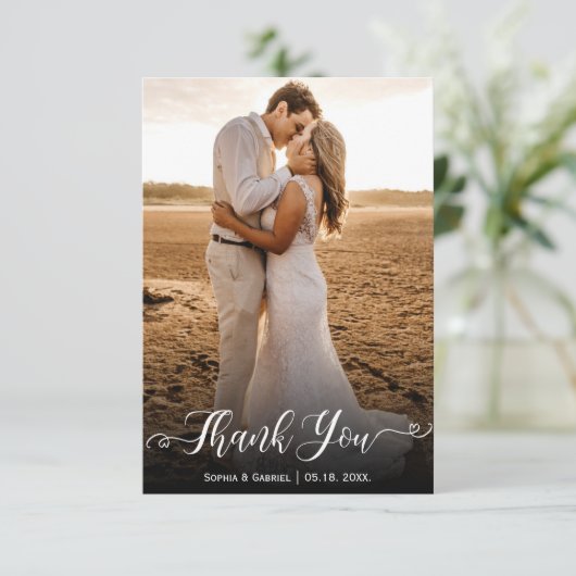 Modernes Foto mit Handschrift Dankeschön-Karte Dankeskarte (Stehend Vorderseite)