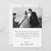Modernes Foto mit Handschrift Dankeschön-Karte Dankeskarte (Rückseite)