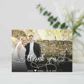 Modernes Foto mit Handschrift Dankeschön-Karte Dankeskarte (Stehend Vorderseite)