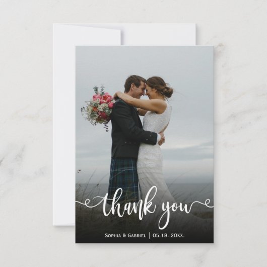 Modernes Foto mit Handschrift Dankeschön-Karte Dankeskarte (Vorderseite)