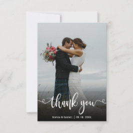 Modernes Foto mit Handschrift Dankeschön-Karte Dankeskarte