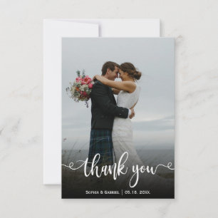 Modernes Foto mit Handschrift Dankeschön-Karte Dankeskarte