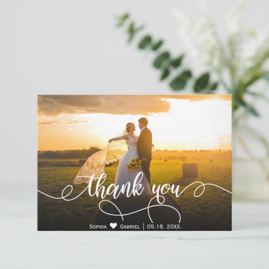 Modernes Foto mit Handschrift Dankeschön-Karte Dankeskarte (Stehend Vorderseite)