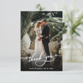 Modernes Foto mit Handschrift Dankeschön-Karte Dankeskarte (Stehend Vorderseite)