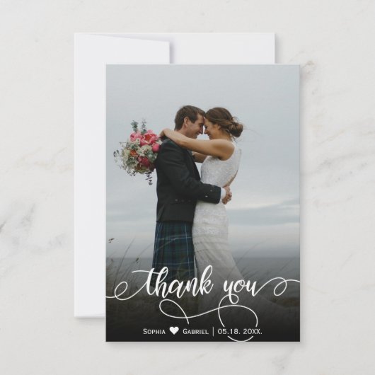 Modernes Foto mit Handschrift Dankeschön-Karte Dankeskarte (Vorderseite)