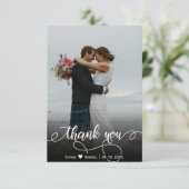 Modernes Foto mit Handschrift Dankeschön-Karte Dankeskarte (Stehend Vorderseite)