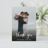 Modernes Foto mit Handschrift Dankeschön-Karte Dankeskarte (Stehend Vorderseite)