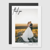 Modernes Foto mit Handschrift weiß Vielen Dank Magnetkarte (Vorne/Hinten)