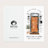 Modernes Foto mit Holztüren aus dem Mittelalter un Visitenkarten (Außenseite Aufgefaltet)