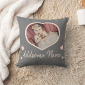 Modernes Foto mit individuellem Blütenpinke Kissen (Decke)